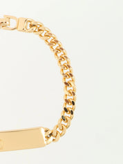 Logo Plate Chain Bracelet Gold