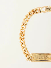 Logo Plate Chain Bracelet Gold