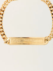 Logo Plate Chain Bracelet Gold