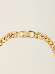 Logo Plate Chain Bracelet Gold