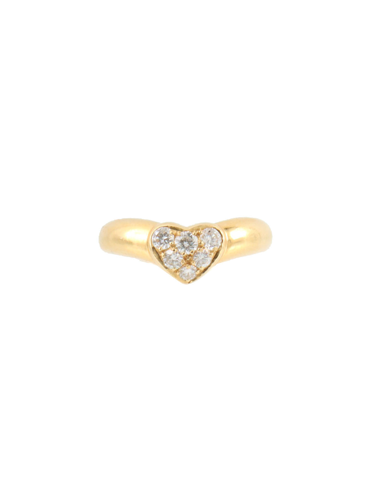 18K Gold Heart Diamond Ring