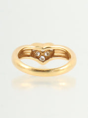 18K Gold Heart Diamond Ring