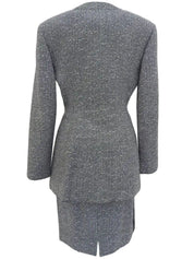 Tweed Lame Design Button Set in Gray/Black