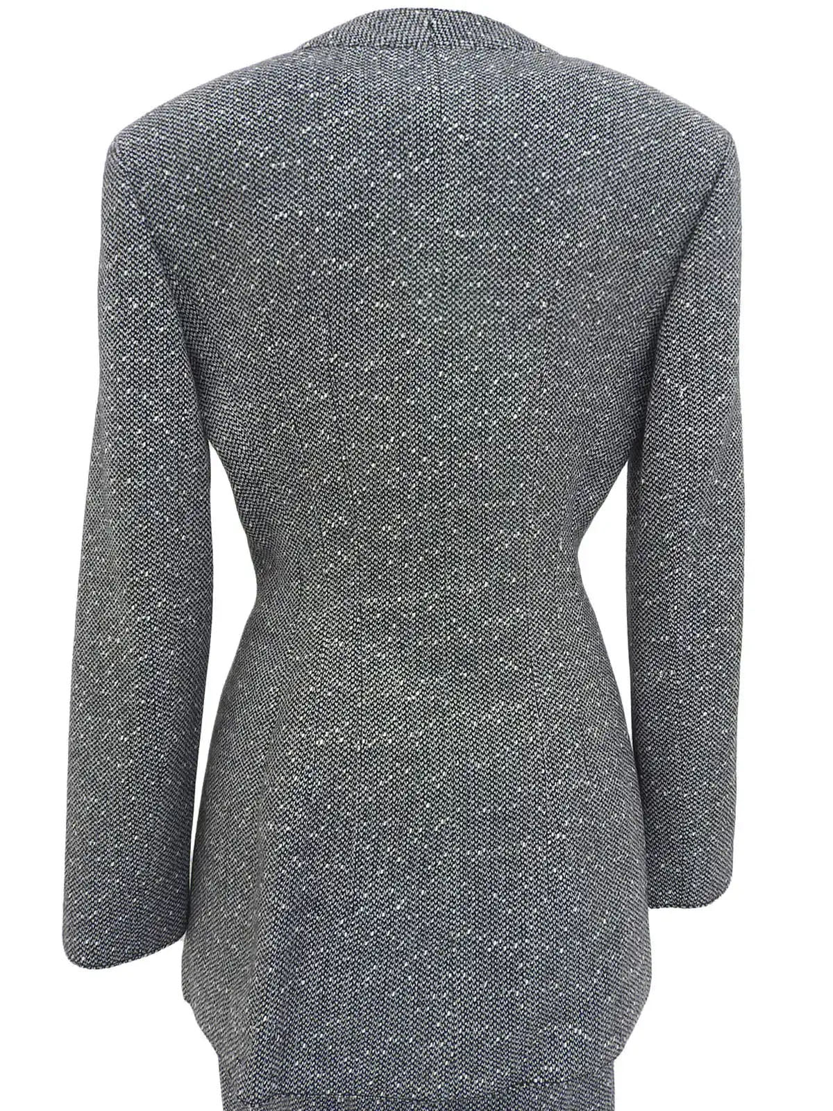Tweed Lame Design Button Set in Gray/Black