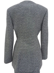 Tweed Lame Design Button Set in Gray/Black