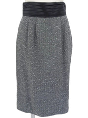 Tweed Lame Design Button Set in Gray/Black