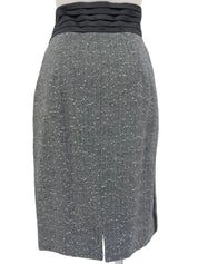 Tweed Lame Design Button Set in Gray/Black