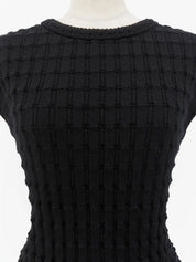 Cashmere Mini Logo Plate Sleeveless Knit in Black