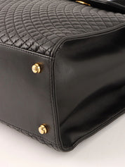 ロゴプレートキルティングハンドバッグ ブラック