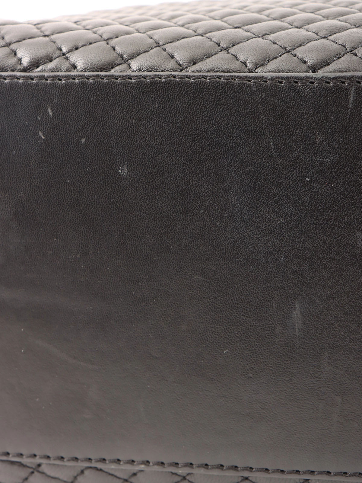 ロゴプレートキルティングハンドバッグ ブラック