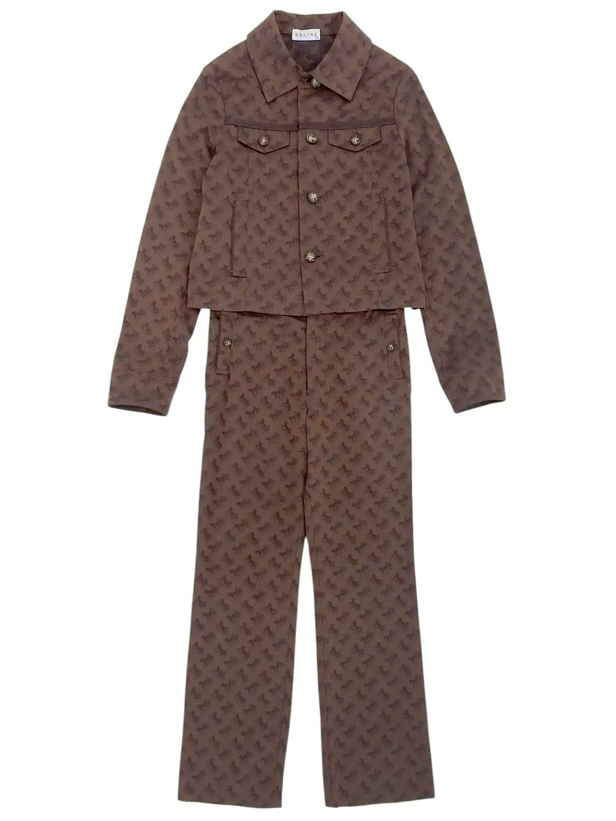 Horse Carriage Pattern Set Up Brown