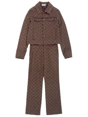 Horse Carriage Pattern Set Up Brown