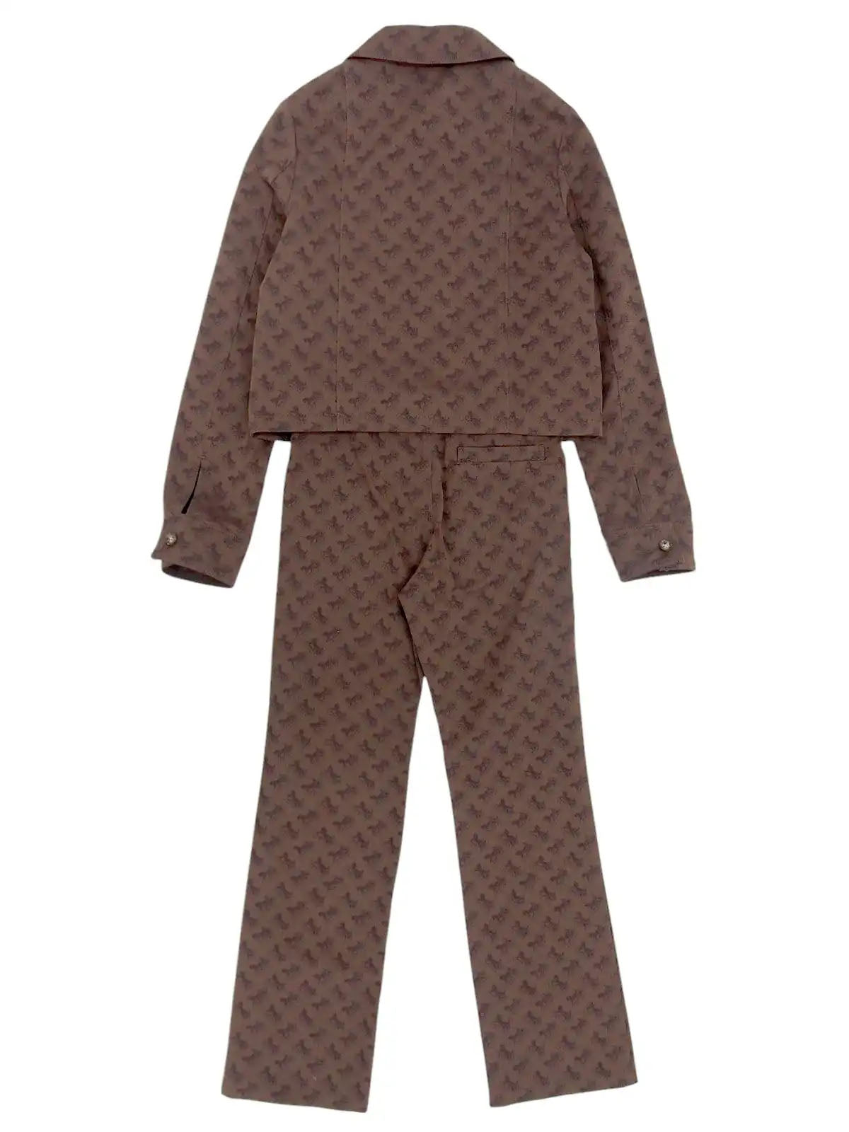 Horse Carriage Pattern Set Up Brown