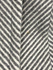 Herringbone pattern double-breasted long coat in gray/white