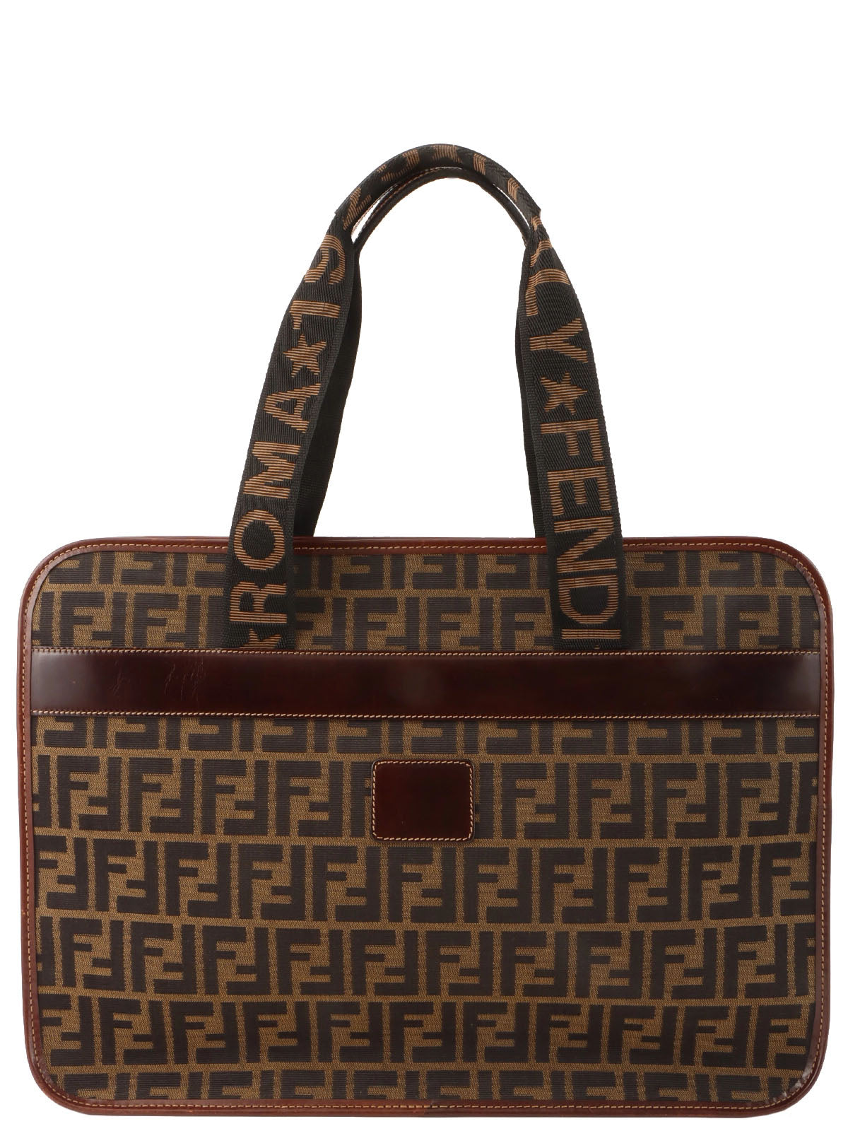 Fendi FFロゴ トートバッグ ブラウン/ブラック　ズッカ FFズッカパターントートバッグ ブラウン| VINTAGE QOO TOKYO