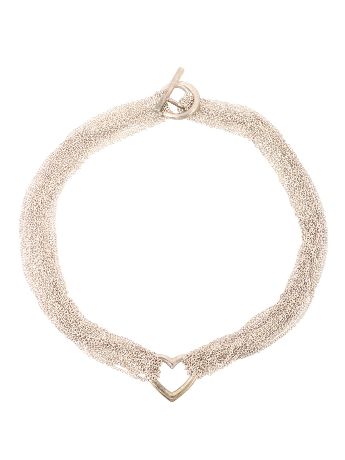 925 Open Heart Toggle Chain Necklace Silver