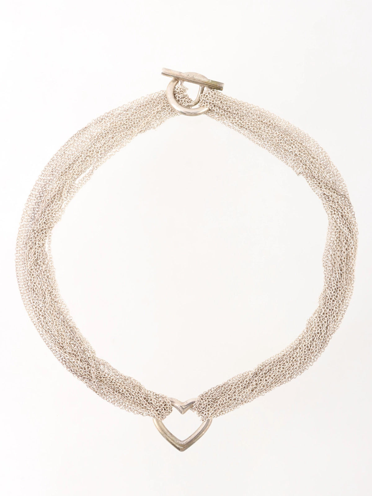 925 Open Heart Toggle Chain Necklace Silver