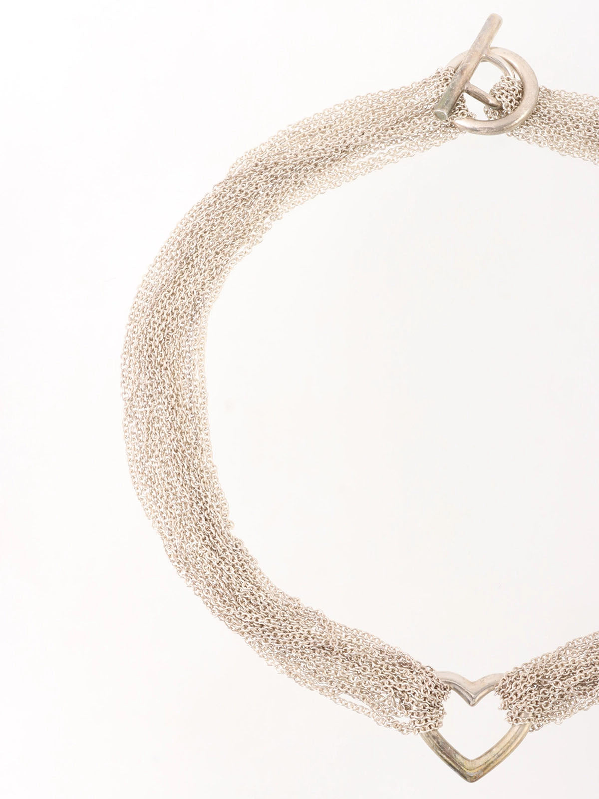 925 Open Heart Toggle Chain Necklace Silver