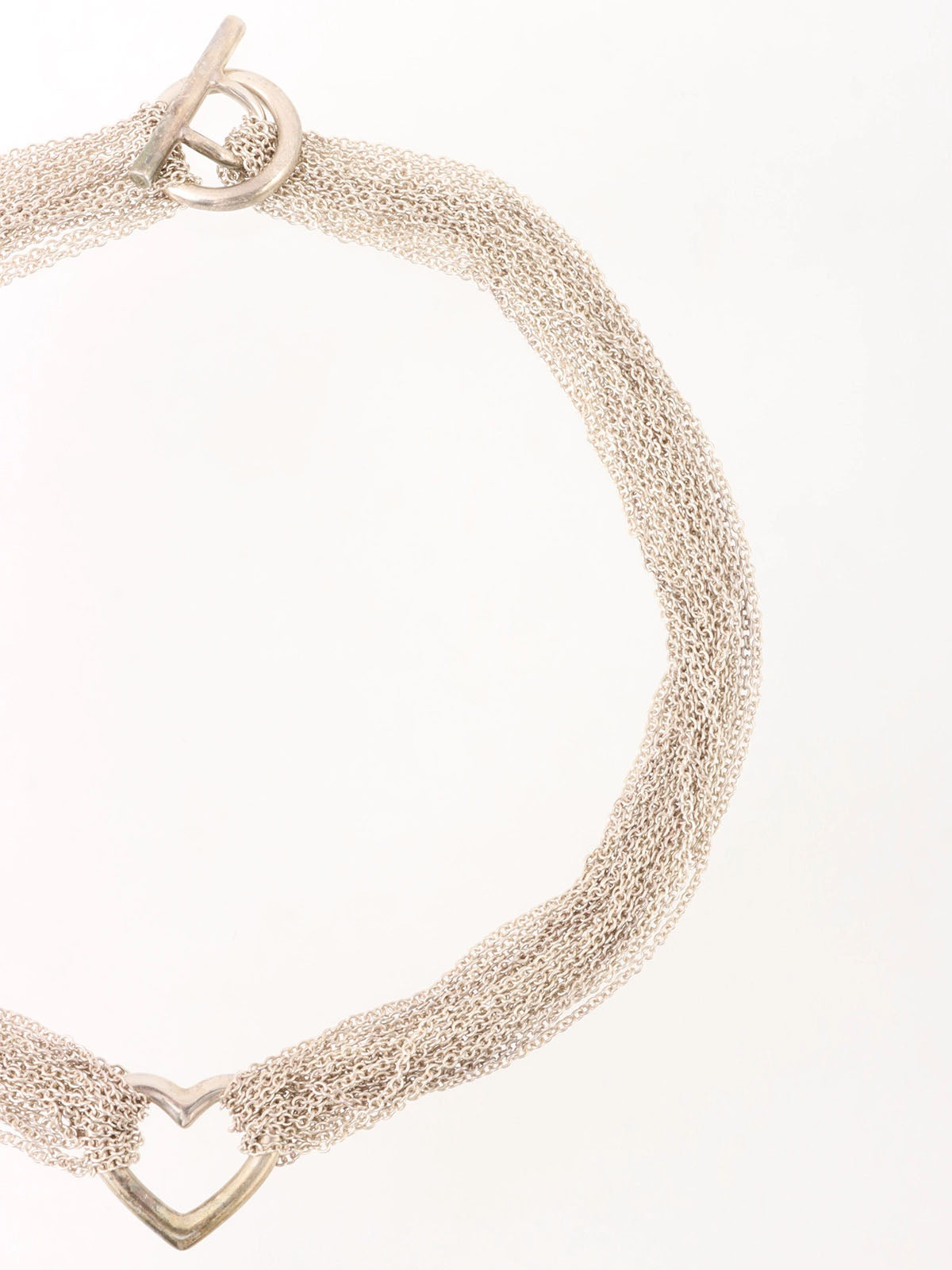 925 Open Heart Toggle Chain Necklace Silver
