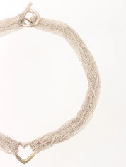 925 Open Heart Toggle Chain Necklace Silver