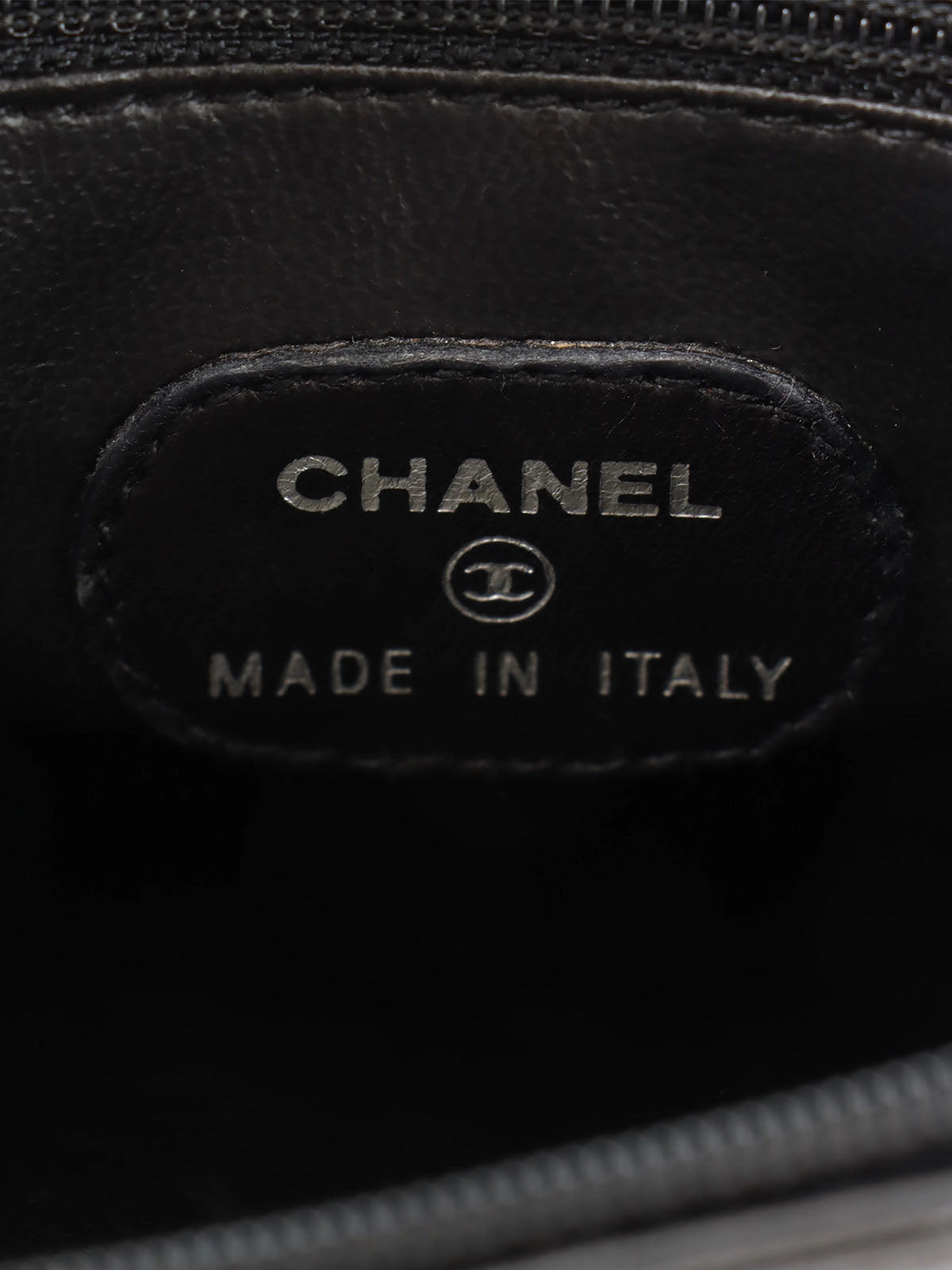 1998 Caviar Skin CC Mark Stitch 黑色迷你链条单肩包