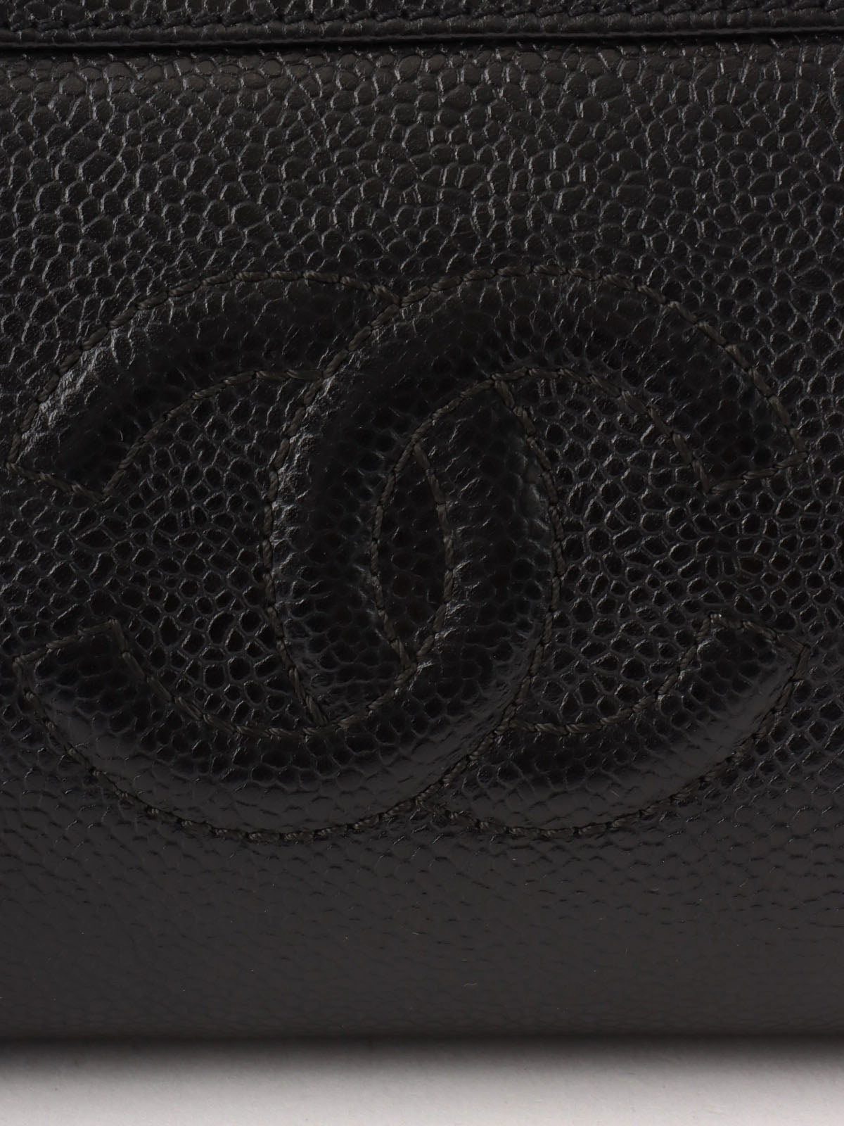 1998 Caviar Skin CC Mark Stitch 黑色迷你链条单肩包