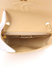 1990s Full Flap Chain Bag, 23cm, Beige