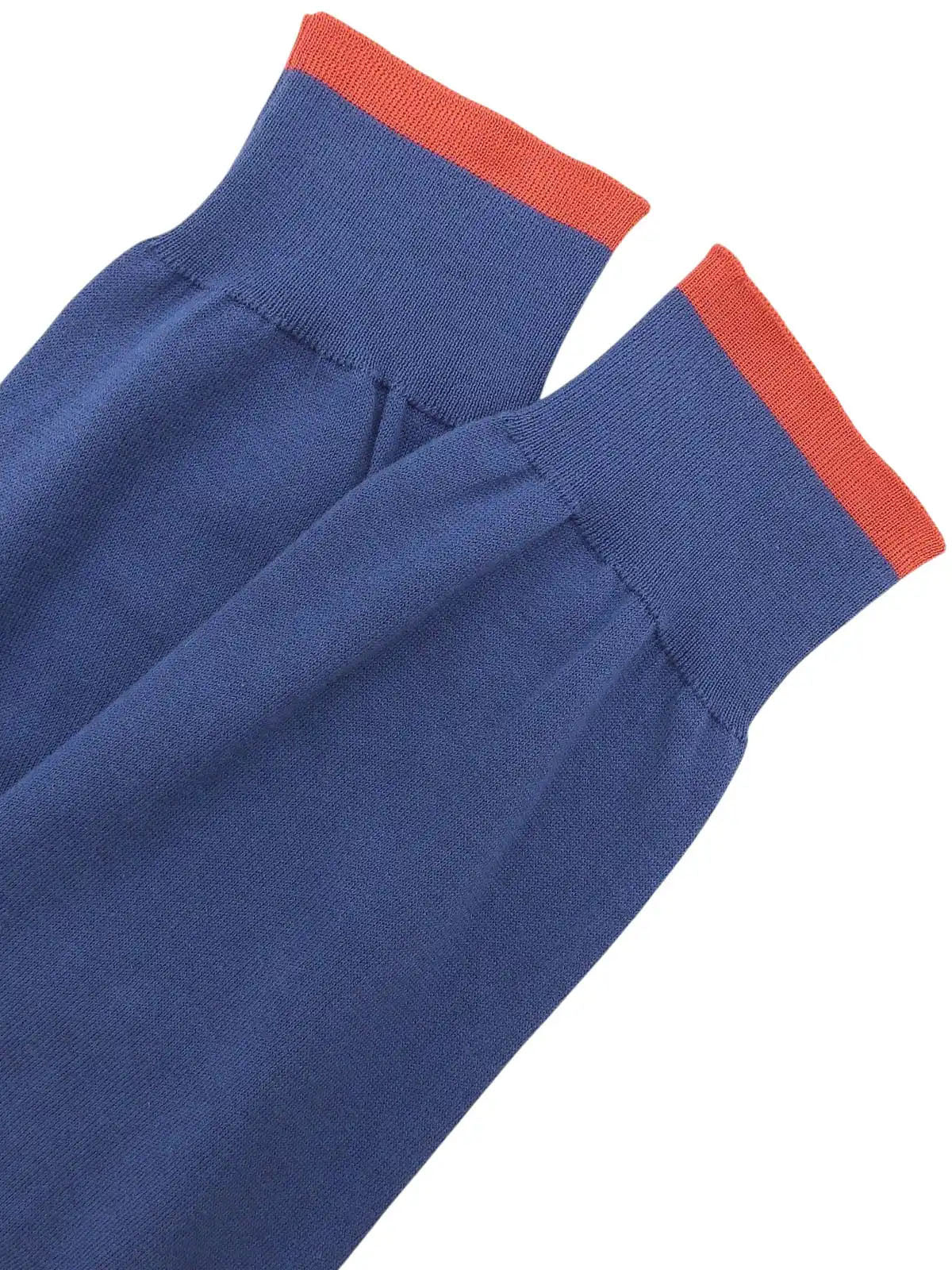 Logo Embroidered Long Sleeve Knit Top Blue/Red