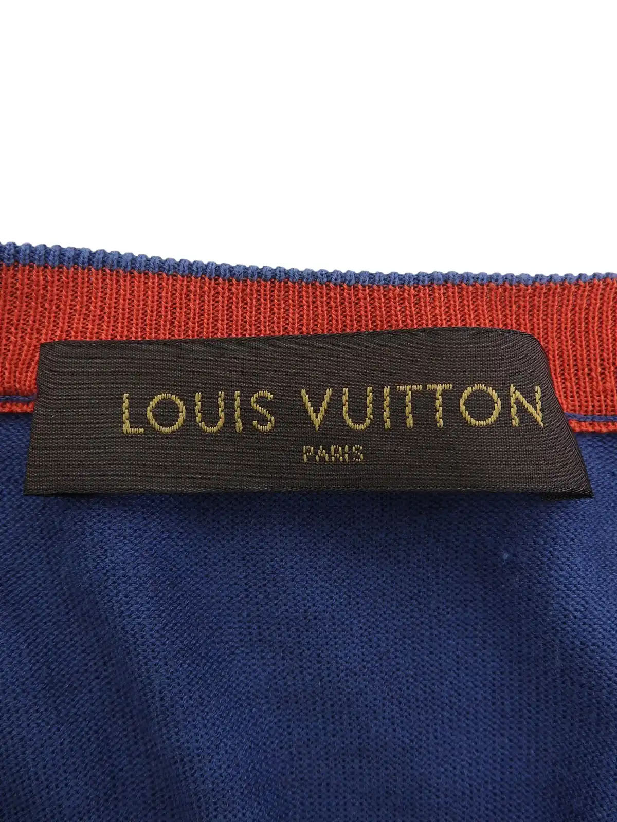 Logo Embroidered Long Sleeve Knit Top Blue/Red