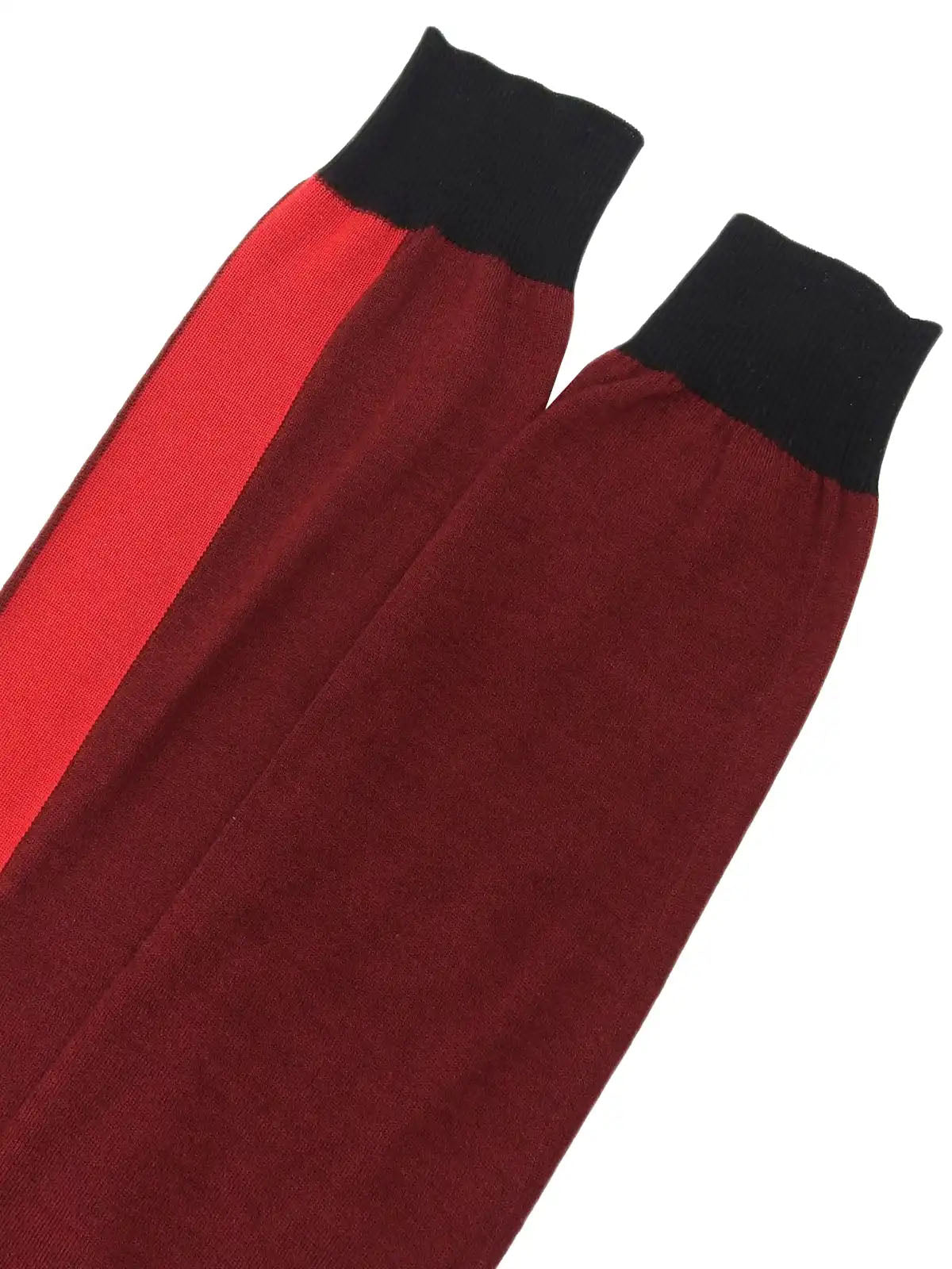 Zip-up long-sleeve knit top in Bordeaux/Red