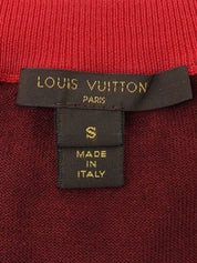 Zip-up long-sleeve knit top in Bordeaux/Red