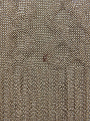 Quilted Lame Design Half Sleeve Knit Top in Beige