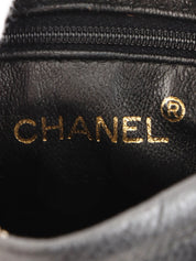 1992 Caviar Skin CC Mark Ball Charm 迷你链条单肩包 黑色