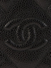 1992 Caviar Skin CC Mark Ball Charm 迷你链条单肩包 黑色