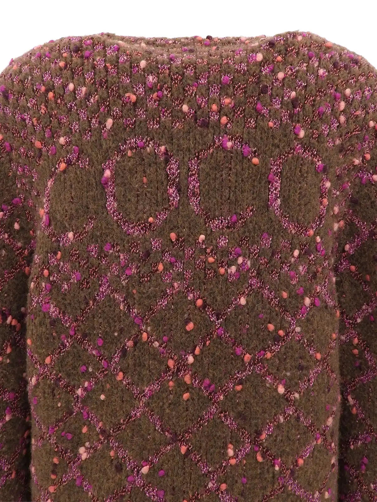 2001年茶花COCO标志开衫(棕色/粉色)