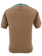 1996 Cashmere CC Mark Button Knit Ensemble, Beige/Mint Green
