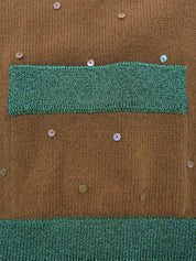 1996 Cashmere CC Mark Button Knit Ensemble, Beige/Mint Green