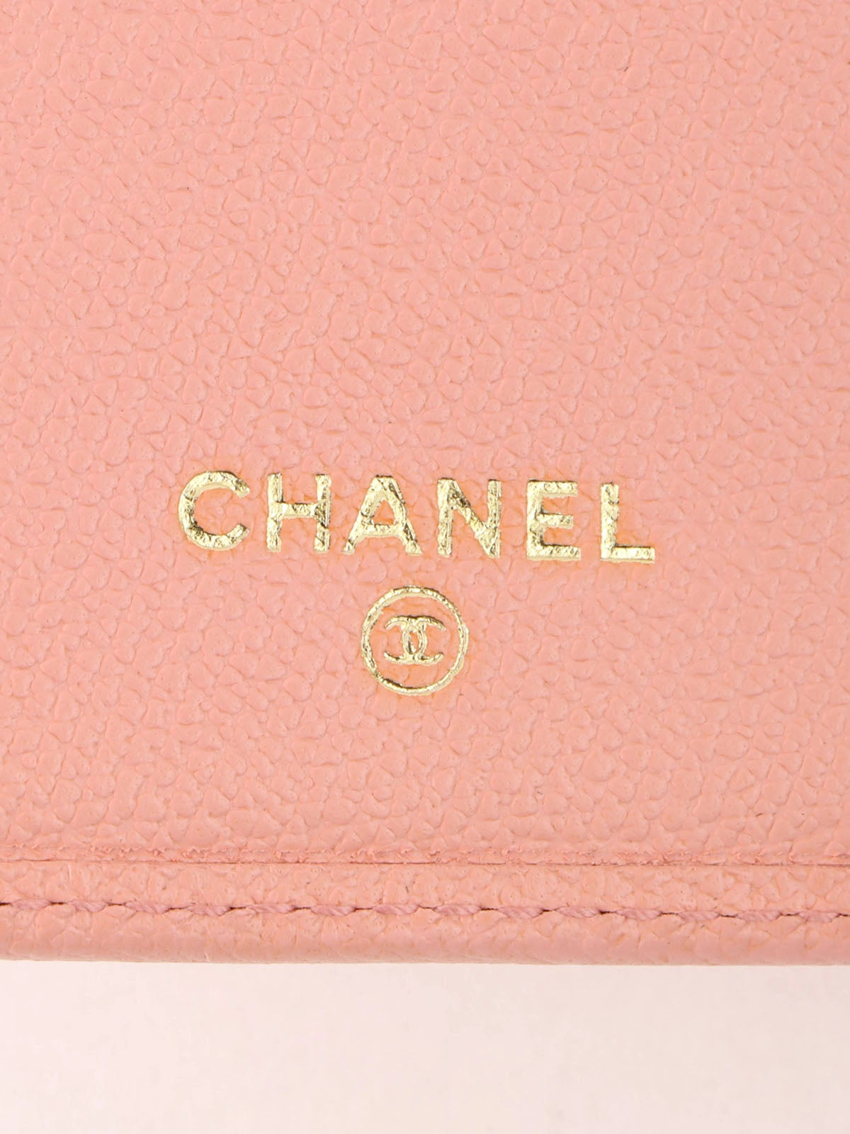 2004 Caviar Skin CC Mark Plate Long Wallet Pink