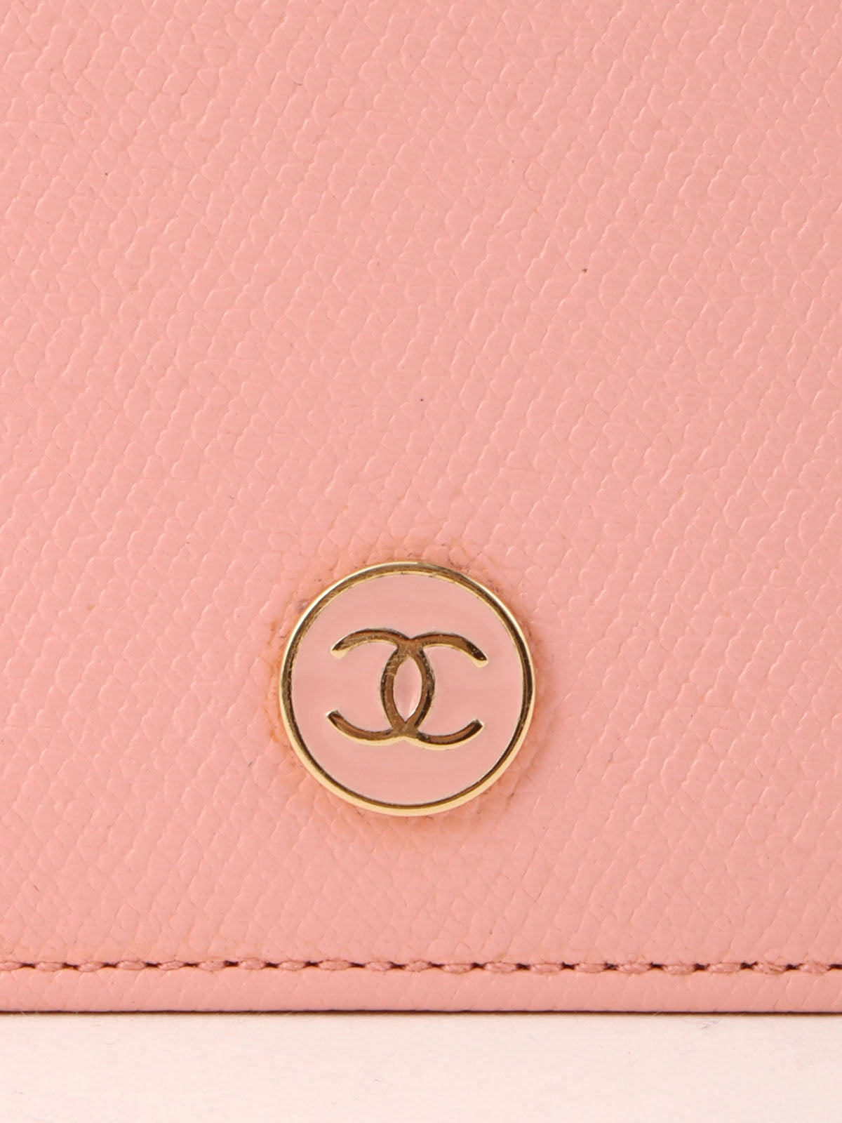 2004 Caviar Skin CC Mark Plate Long Wallet Pink