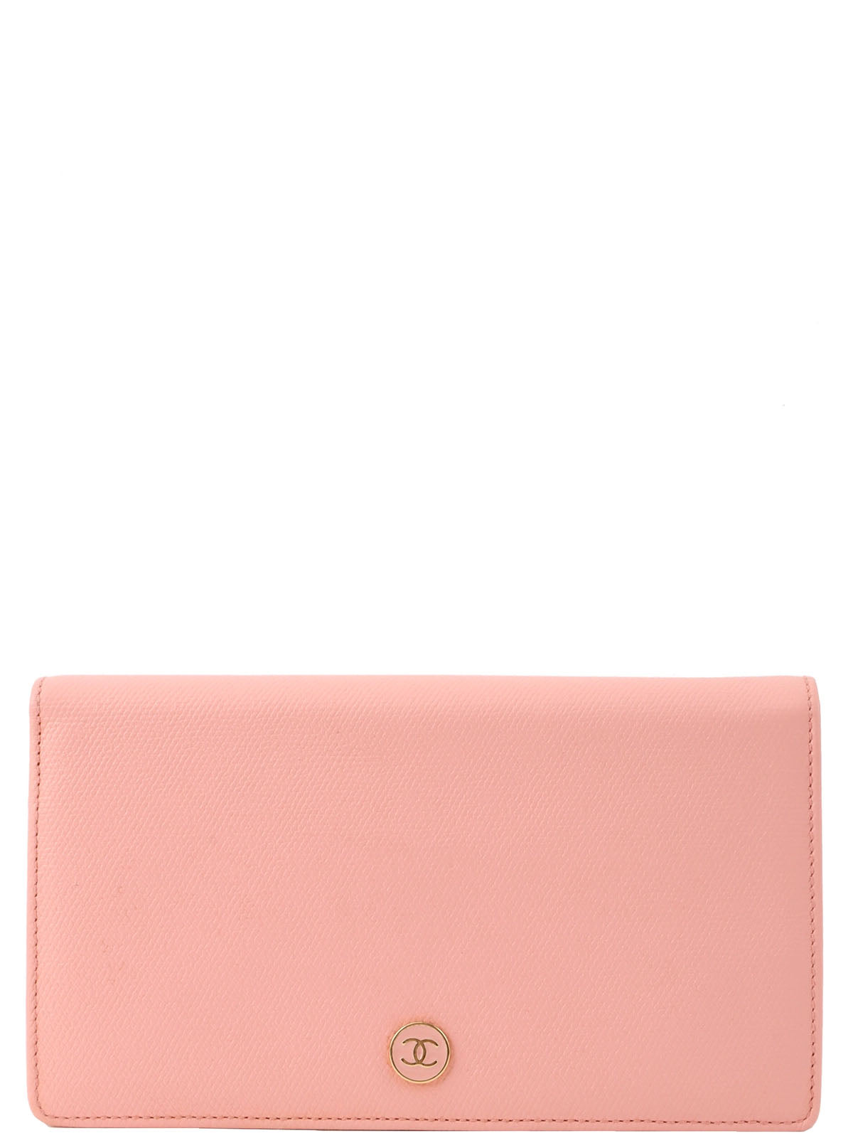 2004 Caviar Skin CC Mark Plate Long Wallet Pink