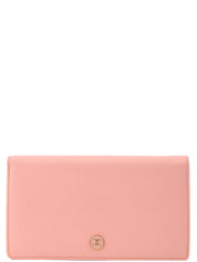 2004 Caviar Skin CC Mark Plate Long Wallet Pink