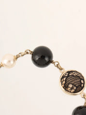 2006 Pearl Lace CC Mark Bracelet in Gold/Black/White