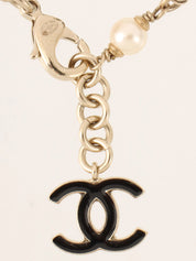 2006 Pearl Lace CC Mark Bracelet in Gold/Black/White
