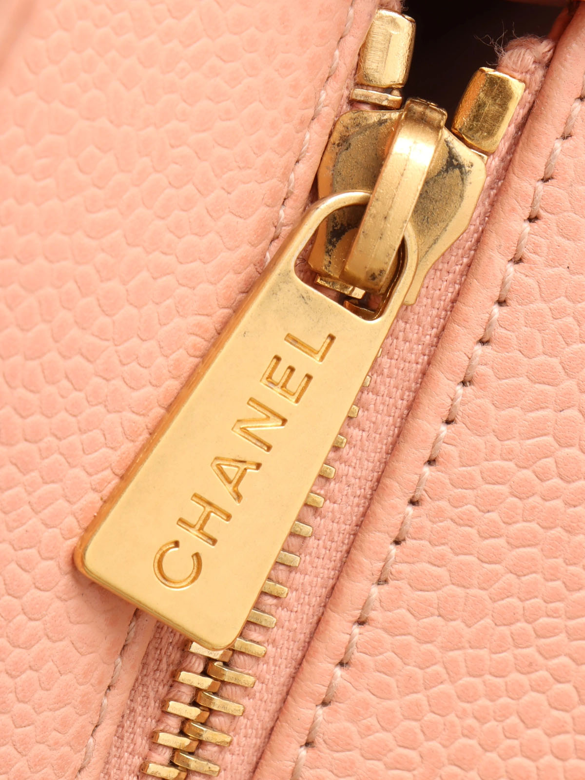 Circa 2000 Caviar Skin CC Mark Stitch Chain Tote Bag, Pink