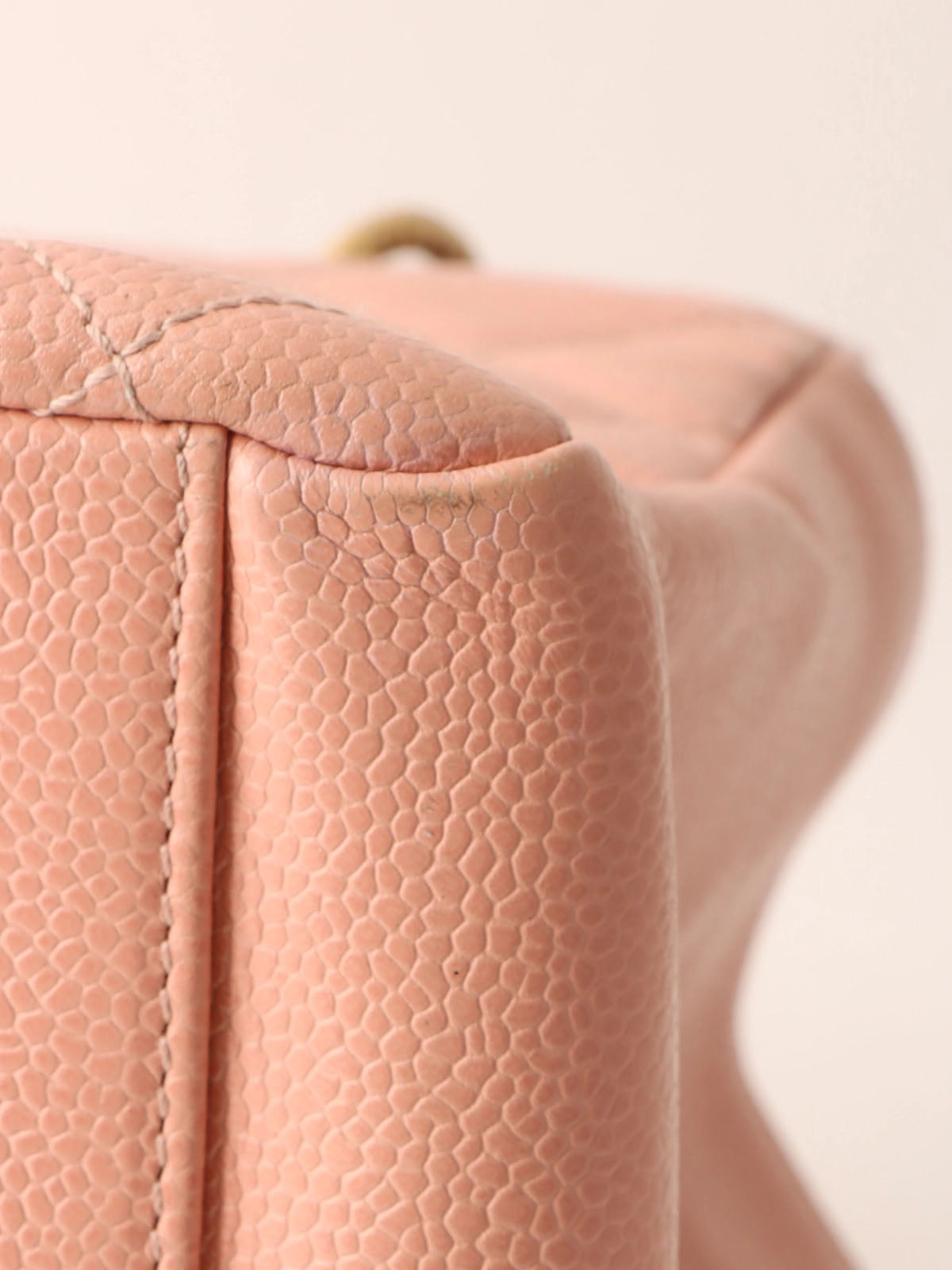 Circa 2000 Caviar Skin CC Mark Stitch Chain Tote Bag, Pink