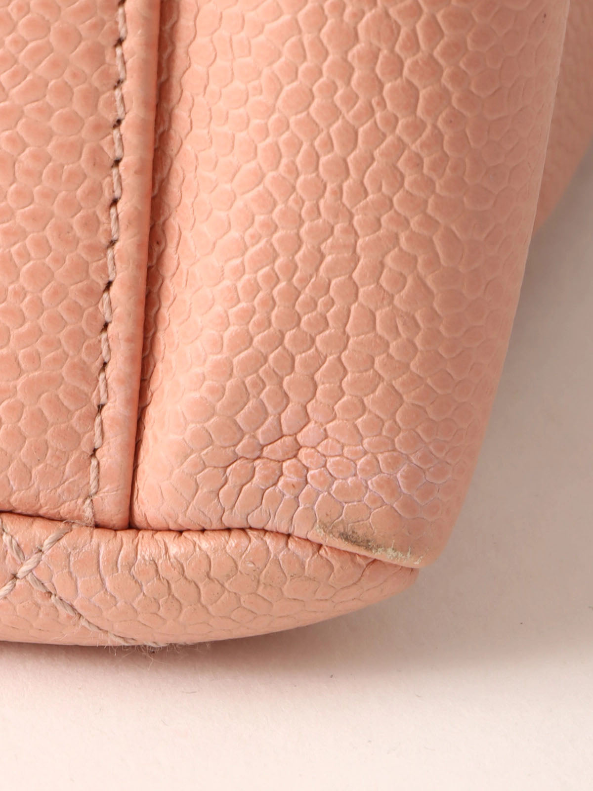 Circa 2000 Caviar Skin CC Mark Stitch Chain Tote Bag, Pink