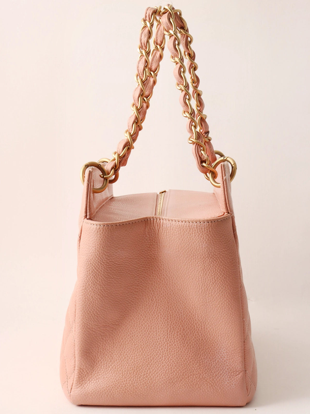 Circa 2000 Caviar Skin CC Mark Stitch Chain Tote Bag, Pink