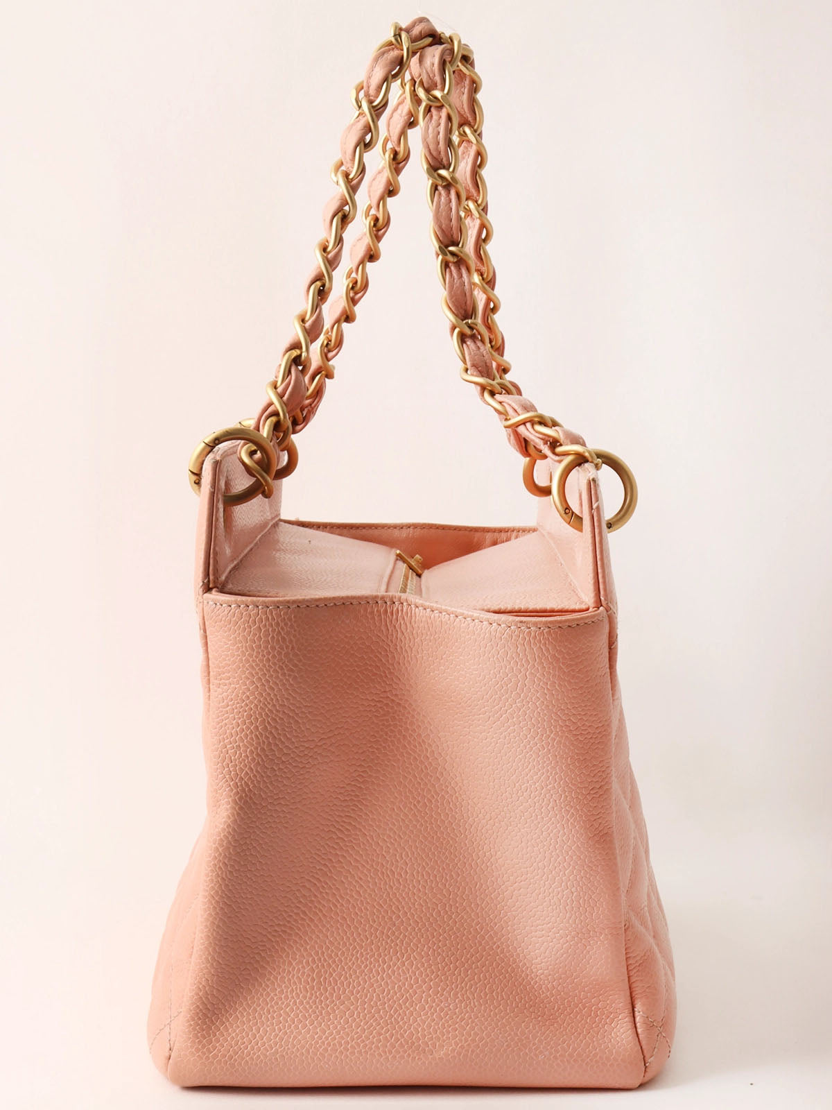 Circa 2000 Caviar Skin CC Mark Stitch Chain Tote Bag, Pink