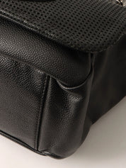 2004 CC mark punched chain shoulder bag black
