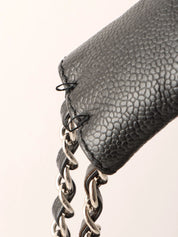 2004 CC mark punched chain shoulder bag black